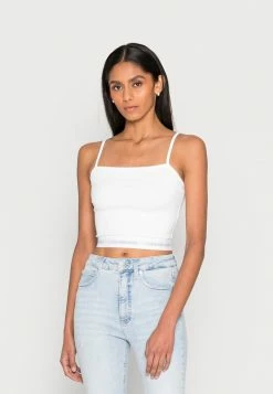 Calvin Klein Jeans LOGO TAPE STRAPPY - Débardeur - Bright White