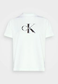 Calvin Klein Jeans GUNMETAL MONOGRAM TEE - T-shirt Imprimé - Bright White -Calvin Klein Elegant Magasin 912421832d8941438fccf9b3d1155a67