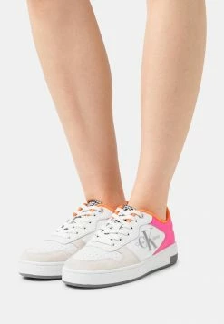 Calvin Klein Jeans BASKETBALL CUPSOLE - Baskets Basses - White/party Pink