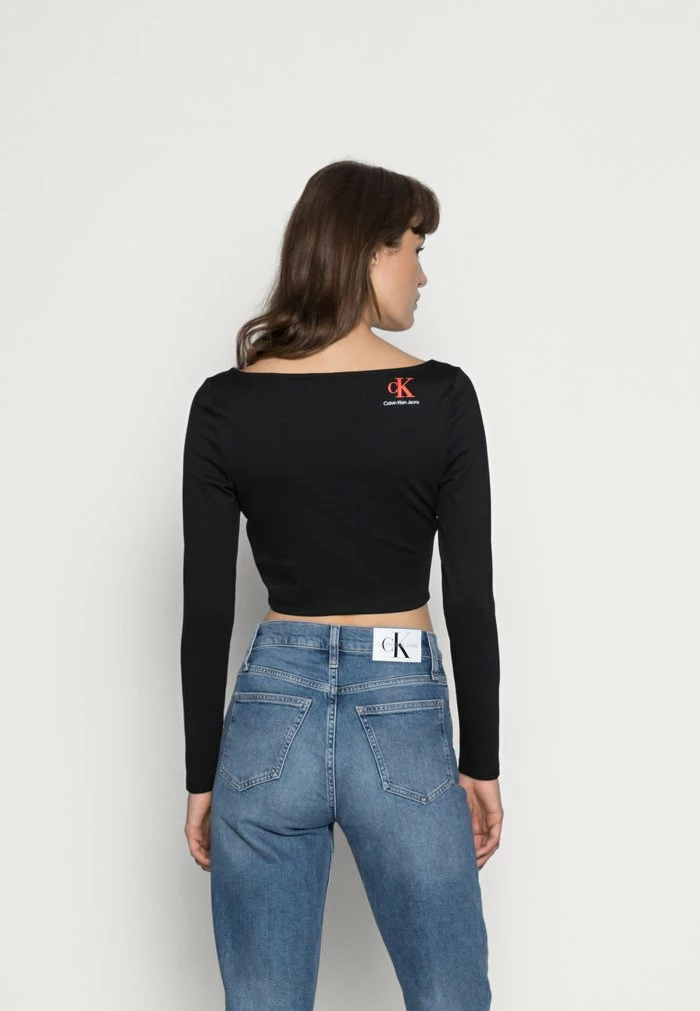 Calvin Klein Jeans SCOOP NECK TEE - T-shirt à Manches Longues - Black 3 Calvin Klein Jeans SCOOP NECK TEE - T-shirt à Manches Longues - Black – Image 3