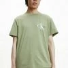 Calvin Klein Jeans BOXY MONOGRAM - T-shirt Imprimé - Faded Olive