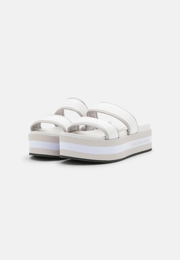 Calvin Klein Jeans FLATFORM TWOSTRAPS - Mules à Talons - Bright White 3 Calvin Klein Jeans FLATFORM TWOSTRAPS - Mules à Talons - Bright White – Image 3