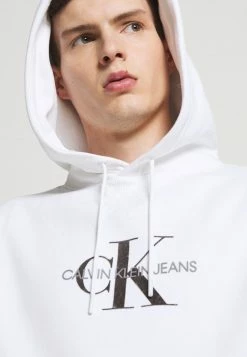 Calvin Klein Jeans ARCHIVAL MONOGRAM HOODIE UNISEX - Sweatshirt - Bright White/black Olive -Calvin Klein Elegant Magasin 990a9cff12b6449194b25fef78f3901a