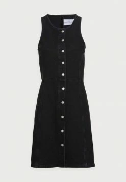 Calvin Klein Jeans SEAMED BODYCON DRESS - Robe En Jean - Black -Calvin Klein Elegant Magasin 997df6914e114984a3bbc1dec7544a17