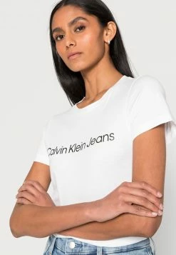 Calvin Klein Jeans INSTITUTIONAL LOGO TEE 2 PACK - T-shirt Imprimé - Bright White/silver Sky -Calvin Klein Elegant Magasin 99c96eff3c22481b8f15a50a2ffbf1d3