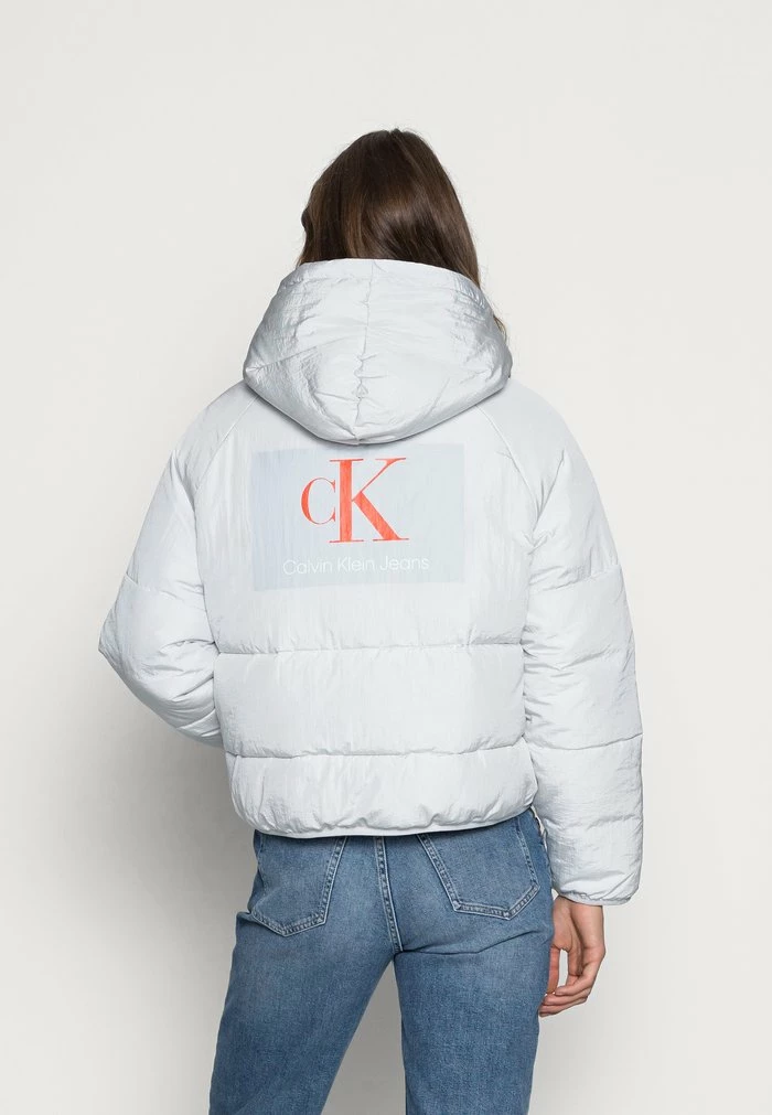 Calvin Klein Jeans BIG LOGO PUFFER - Veste D'hiver - Stone Grey 3 Calvin Klein Jeans BIG LOGO PUFFER - Veste D'hiver - Stone Grey – Image 3
