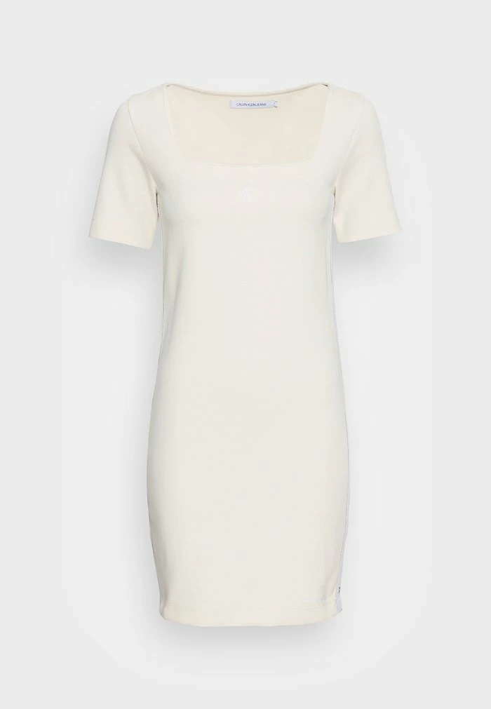 Calvin Klein Jeans SQUARE NECK DRESS - Robe En Jersey - Muslin 4 Calvin Klein Jeans SQUARE NECK DRESS - Robe En Jersey - Muslin – Image 4