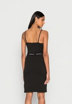 Calvin Klein Jeans LOGO TAPE STRAPPY DRESS - Robe En Jersey - Black -Calvin Klein Elegant Magasin 9ae38e7eb4bc4d138bca110385fd7cee