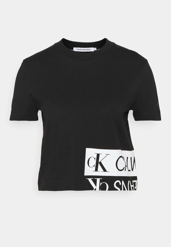 Calvin Klein Jeans MIRRORED LOGO BOXY TEE - T-shirt Imprimé - Black/bright White 5 Calvin Klein Jeans MIRRORED LOGO BOXY TEE - T-shirt Imprimé - Black/bright White – Image 5