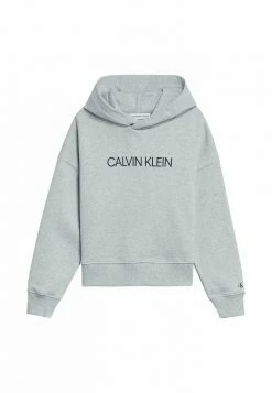 Calvin Klein Jeans BOXY LOGO - Sweat à Capuche - Light Grey Heather -Calvin Klein Elegant Magasin 9e886ed6656a44cd843e7b0d33313dce