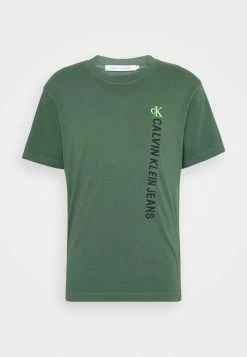 Calvin Klein Jeans WASHED INSTITTEE UNISEX - T-shirt Imprimé - Duck Green