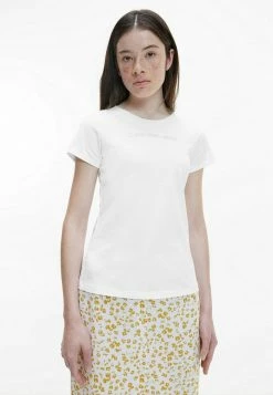 Calvin Klein Jeans SLIM - T-shirt Imprimé - Bright White