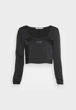 Calvin Klein Jeans MONOGRAM SQUARE NECK - T-shirt à Manches Longues - Black -Calvin Klein Elegant Magasin a15c456d27644430bd91d238f53b5b2d