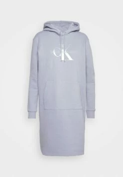 Calvin Klein Jeans GLOSSY MONOGRAM HOODIE DRESS - Robe De Jour - Marble Grey -Calvin Klein Elegant Magasin a1f78205b6d0430b9e22aea0c4854f23