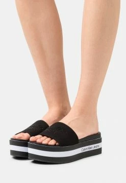 Calvin Klein Jeans FLATFORM SLIDE - Mules à Talons - Black