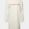 Calvin Klein Jeans TWO TONE MONOGRAM DRESS - Robe De Jour - Eggshell