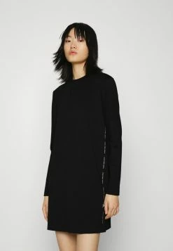 Calvin Klein Jeans SIDE REPEAT LOGO MILANO DRESS - Robe En Jersey - Black