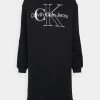 Calvin Klein Jeans TWO TONE MONOGRAM DRESS - Robe De Jour - Black