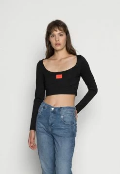 Calvin Klein Jeans SCOOP NECK TEE - T-shirt à Manches Longues - Black
