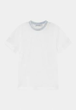 Calvin Klein Jeans INTARSIA LOGO UNISEX - T-shirt Imprimé - White/keepsake Blue