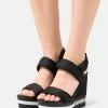 Calvin Klein Jeans WEDGE SLING - Sandales à Talons Hauts - Black