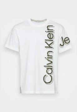Calvin Klein Jeans VERTICAL BOLD INSTIT TEE - T-shirt Imprimé - Bright White -Calvin Klein Elegant Magasin a98f4dd24a2b456fad152f617ac5a24f