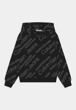 Calvin Klein Jeans SLANTED LOGO RELAXED HOODIE - Sweatshirt - Black