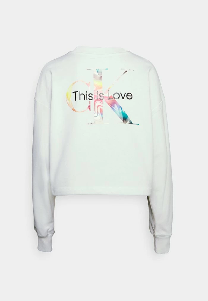 Calvin Klein Jeans PRIDE CROPPED CREW NECK - Sweatshirt - Bright White 2 Calvin Klein Jeans PRIDE CROPPED CREW NECK - Sweatshirt - Bright White – Image 2
