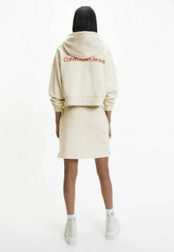 Calvin Klein Jeans Sweat à Capuche - Eggshell -Calvin Klein Elegant Magasin ae14d46beaec4e1db51c605c80c394ee