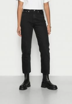 Calvin Klein Jeans HIGH RISE STRAIGHT ANKLE - Jean Droit - Denim Black