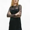 Calvin Klein Jeans MATERIAL MIX MINI - Robe En Jersey - Black