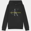 Calvin Klein Jeans MONOGRAM NOISE HOODIE - Sweatshirt - Black