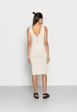 Calvin Klein Jeans RIB ZIP DRESS - Robe En Jersey - Beige -Calvin Klein Elegant Magasin b92154d3e27d4e90a39c1341a4643071