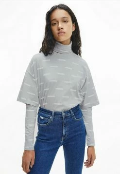 Calvin Klein Jeans ALL OVER PRINT TEE - T-shirt Imprimé - Institutional Logo Aop Marble Grey