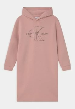 Calvin Klein Jeans MONOGRAM OUTLINE HOODIE - Robe De Jour - Delicate Rose