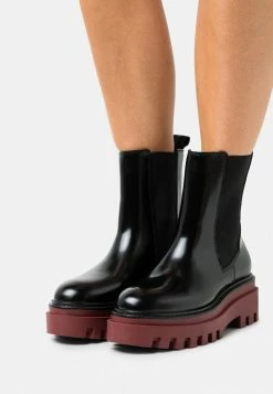 Calvin Klein Jeans FLATFORM MID CHELSEA BOOT - Bottines à Plateau - Black /raspberry Juice