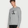 Calvin Klein Jeans ICONIC MONOGRAM CREWNECK - Sweatshirt - Mid Heather Grey