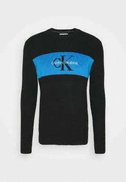Calvin Klein Jeans BOX STRIPE SWEATER - Pullover - Black