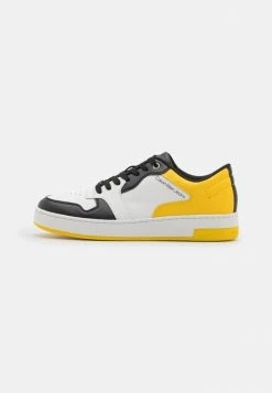 Calvin Klein Jeans CUPSOLE LACEUP BASKET - Baskets Basses - White/yellow