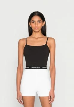 Calvin Klein Jeans LOGO TAPE STRAPPY - Débardeur - Black