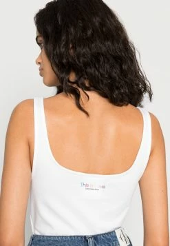 Calvin Klein Jeans PRIDE SEAMING - Débardeur - Bright White -Calvin Klein Elegant Magasin c068c330e0c34601ac4eaeefeb55357c