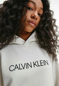 Calvin Klein Jeans INSTITUTIONAL LOGO - Sweat à Capuche - Eggshell -Calvin Klein Elegant Magasin c18edf645828427daa76d29888206283