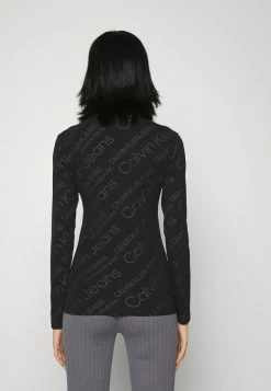 Calvin Klein Jeans LOGO ALL OVER ROLL NECK - T-shirt à Manches Longues - Black -Calvin Klein Elegant Magasin c26c6d19cd0049a19a496c0072fa9f96