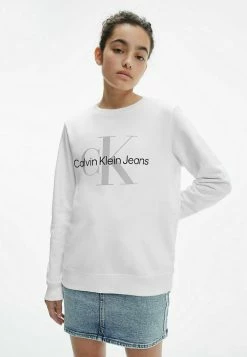 Calvin Klein Jeans MONOGRAM LOGO UNISEX - Sweatshirt - White Eggshell