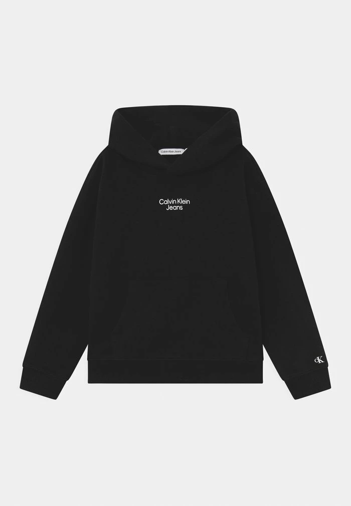 Calvin Klein Jeans STACKED LOGO RELAXED HOODIE UNISEX - Sweat à Capuche - Black 1 Calvin Klein Jeans STACKED LOGO RELAXED HOODIE UNISEX - Sweat à Capuche - Black