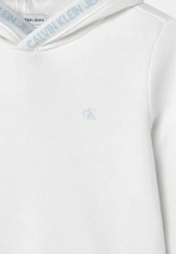 Calvin Klein Jeans INTARSIA LOGO HOODIE UNISEX - Sweat à Capuche - White/keepsake Blue -Calvin Klein Elegant Magasin c41d4c63cd334f5b9826901b7450175e