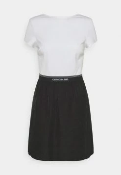 Calvin Klein Jeans LOGO WAISTBAND DRESS - Robe En Jersey - Bright White -Calvin Klein Elegant Magasin c4cc4379a2a1448ba73a7a08f0a9c602