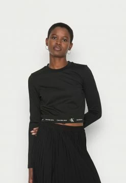 Calvin Klein Jeans REPEAT LOGO MILANO TOP - T-shirt à Manches Longues - Black