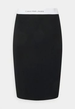 Calvin Klein Jeans CONTRAST WAISTBAND SKIRT - Minijupe - Black