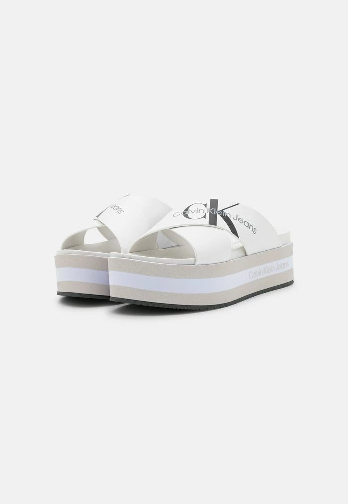 Calvin Klein Jeans FLATFORM CRISSCROSS - Mules à Talons - Bright White 3 Calvin Klein Jeans FLATFORM CRISSCROSS - Mules à Talons - Bright White – Image 3